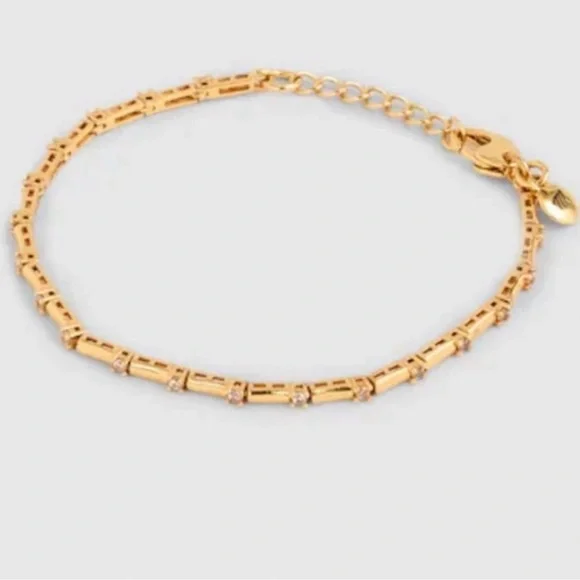 Madewell Gold bar Chain tennis Bracelet - Picture 3 of 11